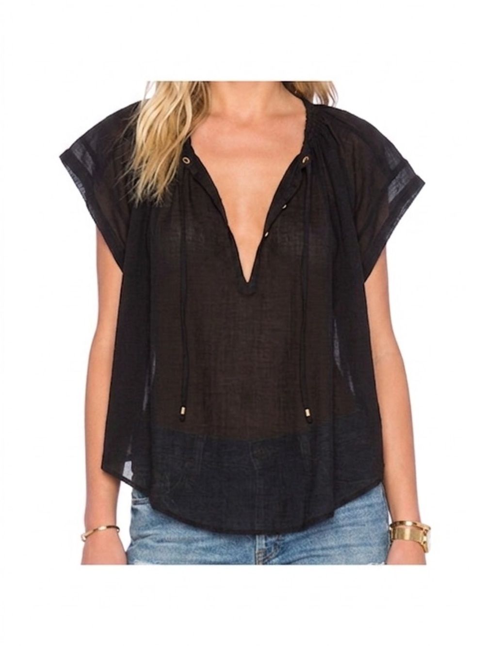 $168 IRO Maeva Top in Black. Size 4.